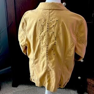 Yellow Embroidered Women's Jacket